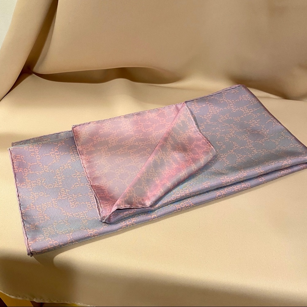 Authentic Christian Dior Twill Silk Scarf